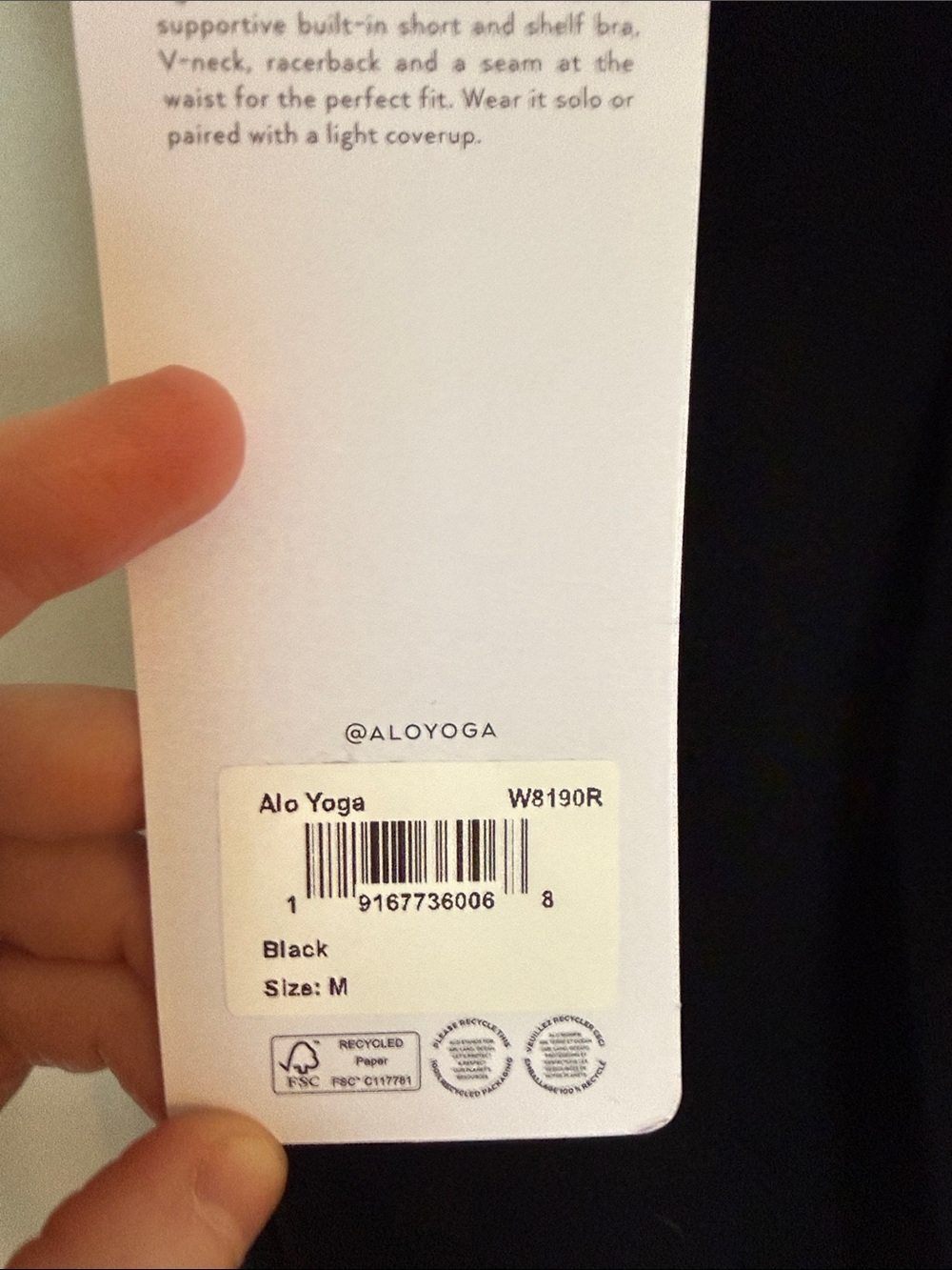 NWT alo yoga Airbrush Real Dress in Black - Picture 9 of 9